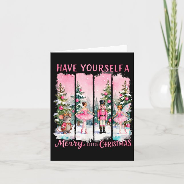 Cartão Nutcracker Friends Snow Globe Nk Coquette Bow Chri (Frente)