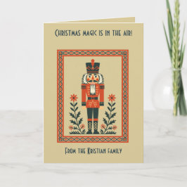 Cartão Nutcracker Nórdico Soldado de Brinquedo Natal Mini