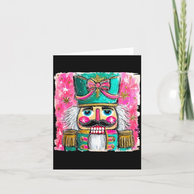 Cartão Nutcracker Nuts Xmas Pajamas Holiday Christmas Wat (Frente)