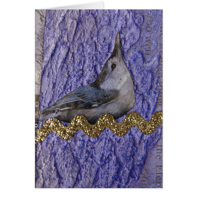 Cartão Nuthatch Collage (Frente)