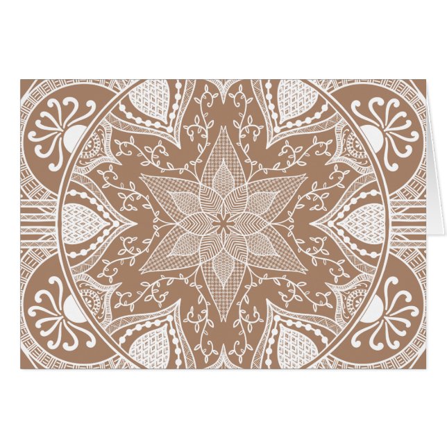 Cartão Nutmeg Mandala (Frente Horizontal)