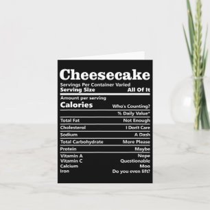 Cartão Nutrição de Cheesecake Fala Engraçado Ação de Graç