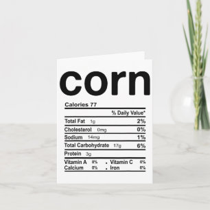 Cartão Nutrição de Milho Fala Engraçado Dia de Ação de Gr