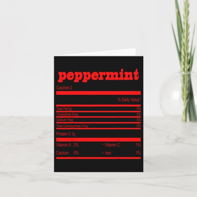 Cartão Nutrição Engraçada de Pepperminta de Natal (Frente)