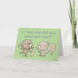 Cartão Nutty humor wedding anniversary cartoon squirrels