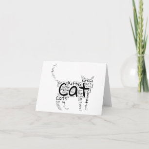 Cartão Nuvem de Palavras de Gato e Gato - Saudação de Vaz