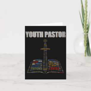 Cartão Nuvem de Palavras de Ministro Cristão Jovem Pastor