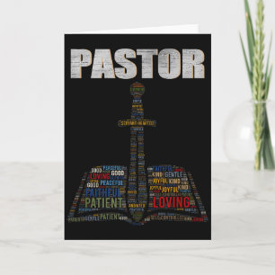 Cartão Nuvem de palavras do ministro cristão Igreja Pasto