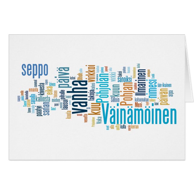 Cartão Nuvem épico finlandesa da palavra (Frente Horizontal)