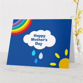 Cartão Nuvem Personalizada, Chuva e Dia das Mães Ensolara