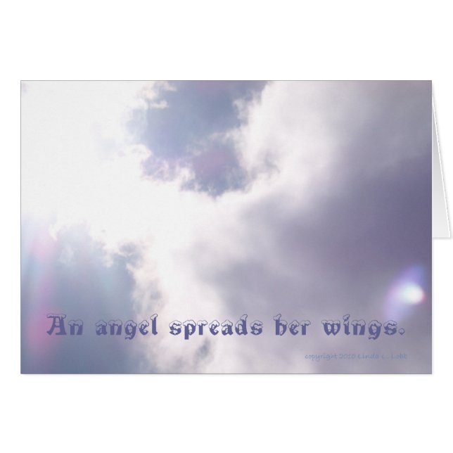 Cartão nuvem real Um anjo espalha suas asas. (Frente Horizontal)