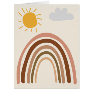 Cartão Nuvem Sol Arco-íris, Desenho Infantil, Arte Abstra