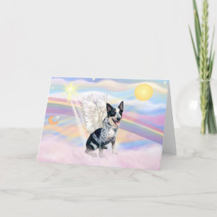 Cartão Nuvens - Anjo de Cachorro Australiano - Quadrado