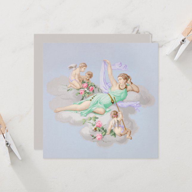 Cartão Nuvens Anjos do Coquette Pastel Victorian (Frente/Verso In Situ)