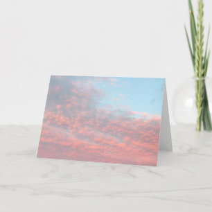 Cartão Nuvens arenosas de Algodão Cor-de-Rosa e Azul
