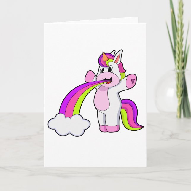 Cartão Nuvens de Arco-íris de Unicórnio (Frente)