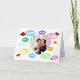 Cartão Nuvens de Palavras Foto do Dia das Mães Melhor Mãe