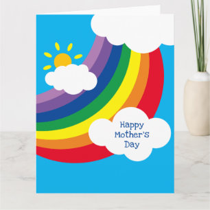 Cartão Nuvens Personalizadas, Luz do Sol e Dia das Mães A