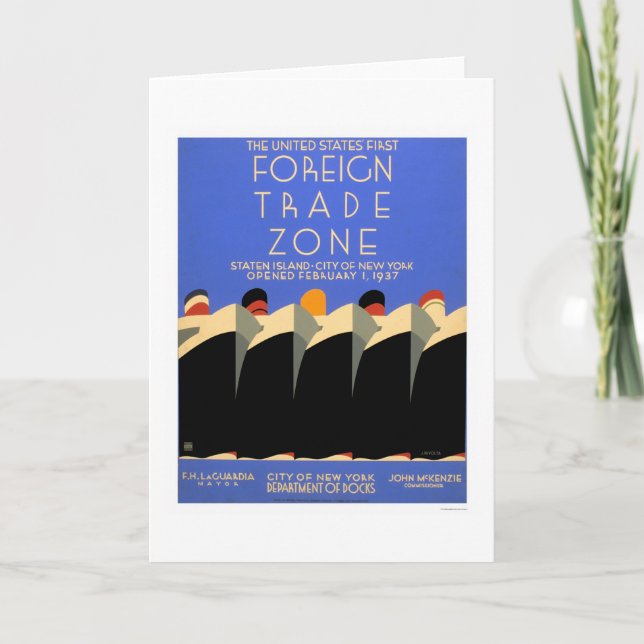 Cartão NY Foreign Trade Zone 1937 WPA (Frente)