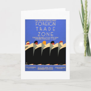 Cartão NY Foreign Trade Zone 1937 WPA