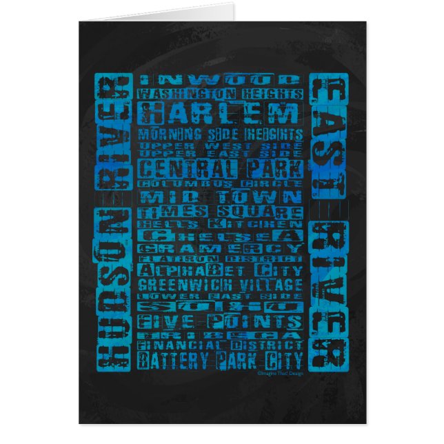 Cartão NYC Neighborods Blue (Frente)