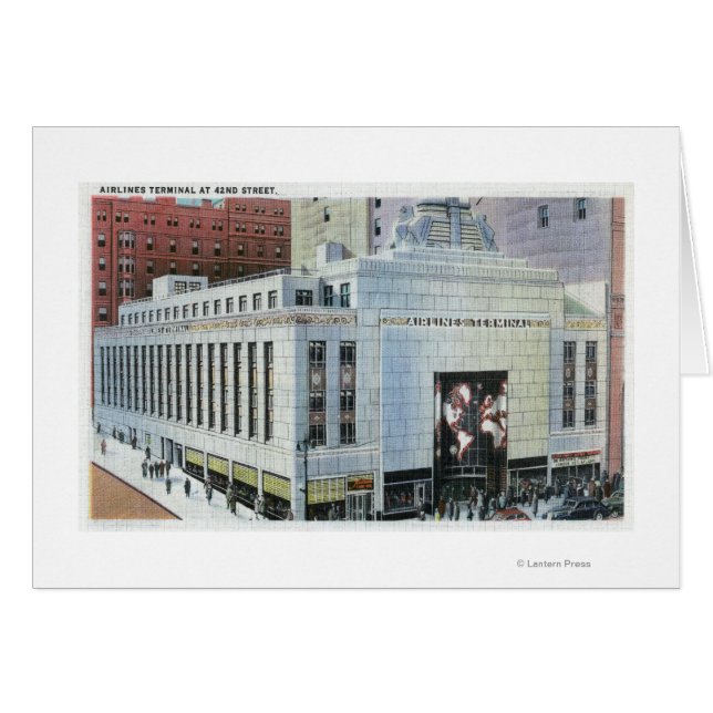 Cartão NYC, Nova York42nd Street View of Terminals (Vista (Frente Horizontal)