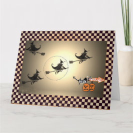 Cartão NYC Vintage Witch Halloween