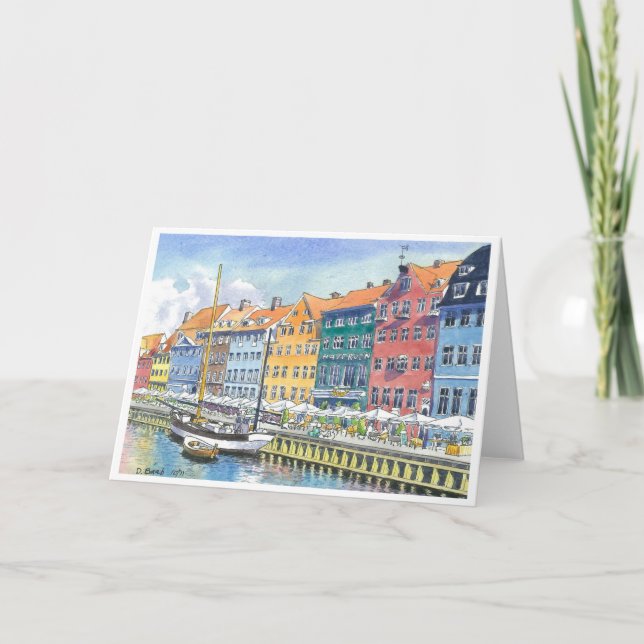 Cartão Nyhaven, Copehagen, Denmark (Frente)