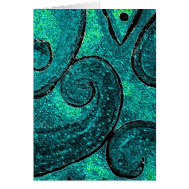 Cartão NZ Koru, piko piko ou cabeça de violão verde (Frente)