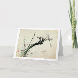 Cartão o 梅花, ameixa do 北斎 floresce, Hokusai, Ukiy