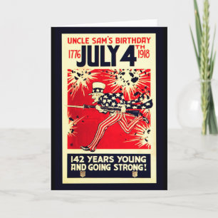 Cartão O 142º Aniversário do Tio Sam