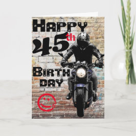 Cartão O 45º aniversário da motocicleta ainda tem persona