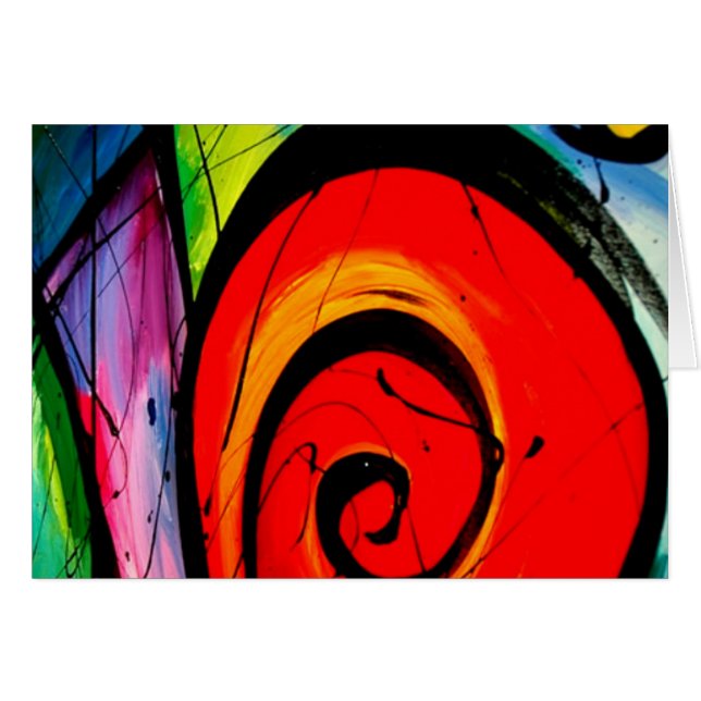 Cartão O abstrato Funky circunda a arte (Frente Horizontal)