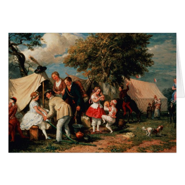 Cartão O acampamento das acrobatas, penas de Epsom (Frente Horizontal)