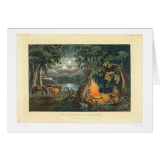 Cartão O Acampamento-fogo 1866 do caçador (1779A)