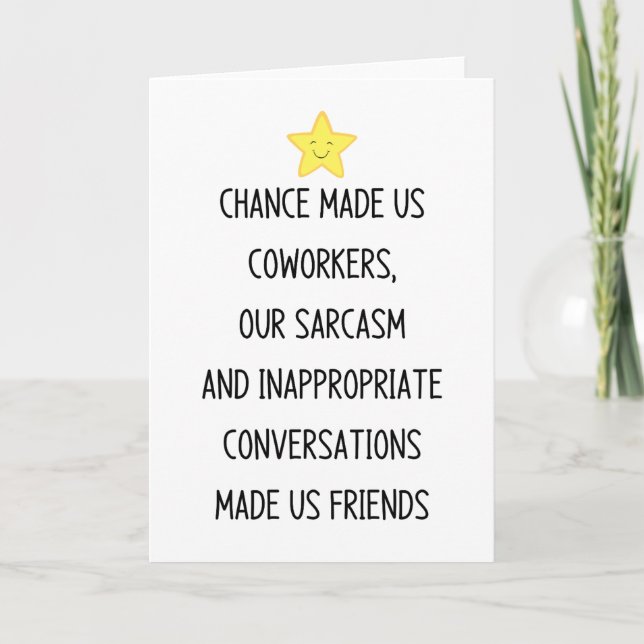 Cartão O acaso nos tornou colegas (Frente)