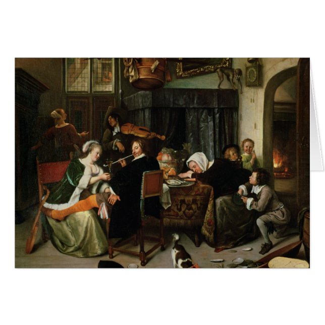 Cartão O agregado familiar Dissolute, 1668 (Frente Horizontal)