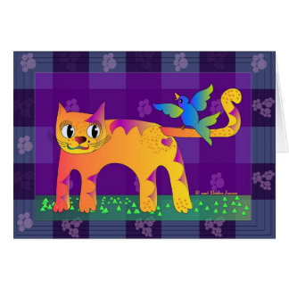 Cartão O almoço do gato por Debbie Jensen