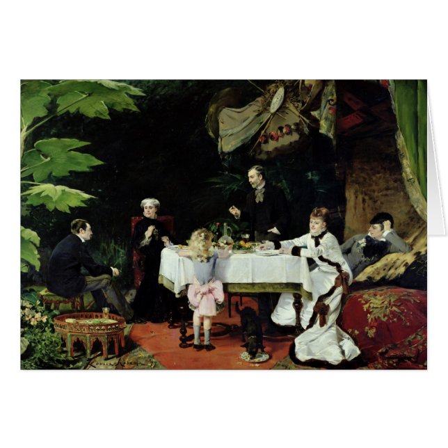 Cartão O almoço no conservatório, 1877 (Frente Horizontal)