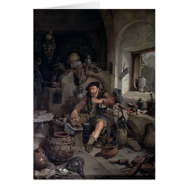 Cartão O alquimista, 1663 (Frente)