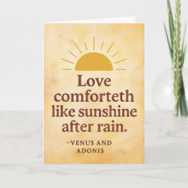 Cartão O amor consola como o brilho do sol depois da chuv