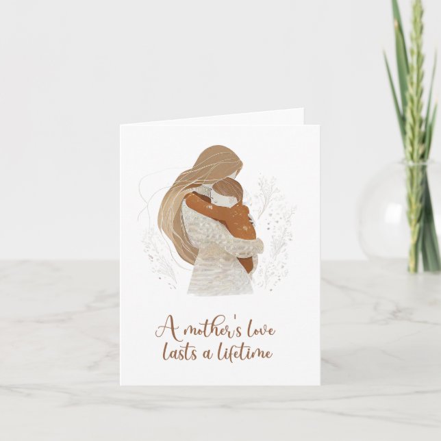 Cartão O amor de uma mãe dura uma vida (Frente)