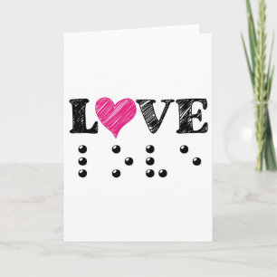 Cartão O Amor É Cego Braille