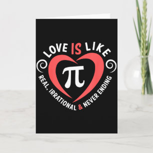 Cartão O Amor É Como Camiseta do Dia dos Namorados Pi Mat
