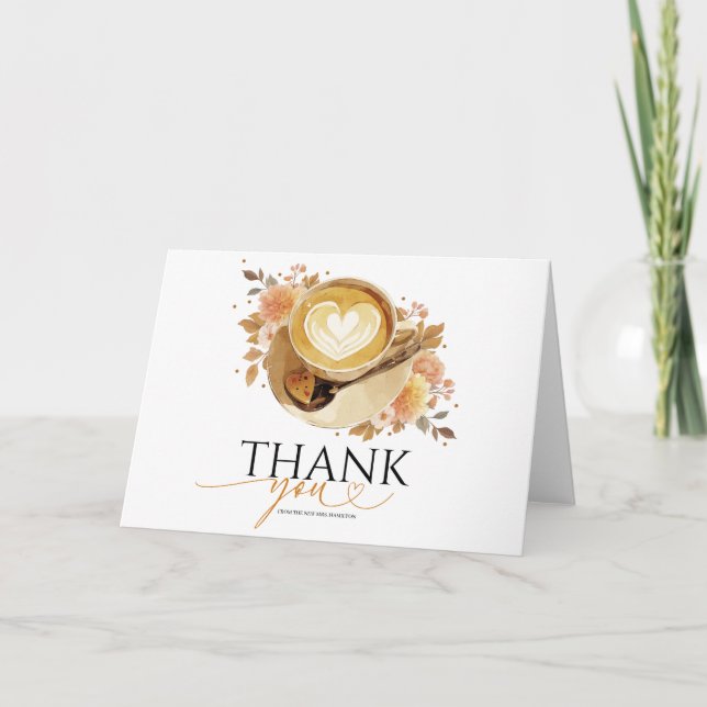 Cartão O Amor É Criar Chá de panela De Café Obrigado (Frente)