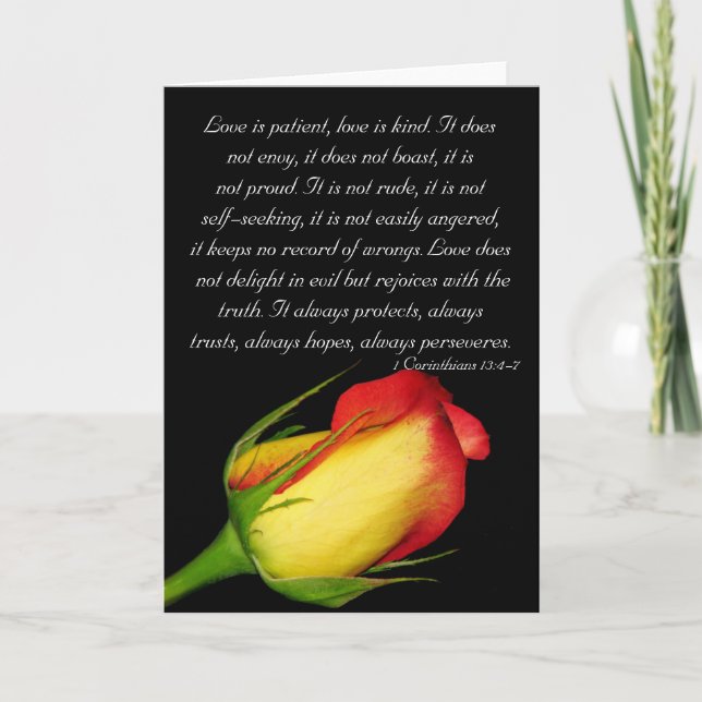 Cartão O amor é paciente… (Frente)