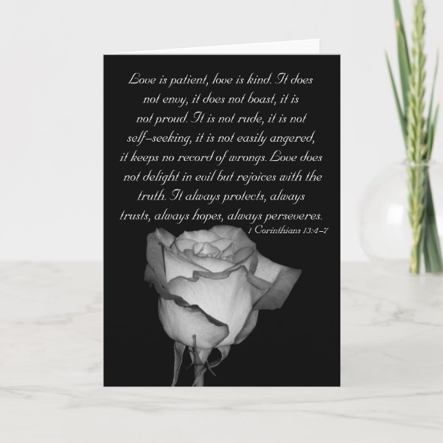 Cartão O amor é paciente. (Frente)