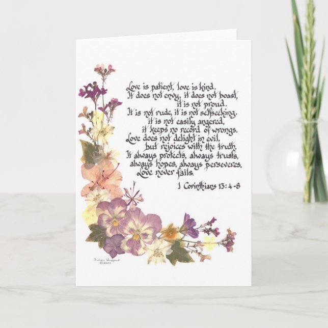 Cartão O amor é paciente (Frente)