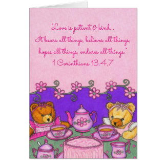 Cartão O amor é paciente & Kind~Bears todo o