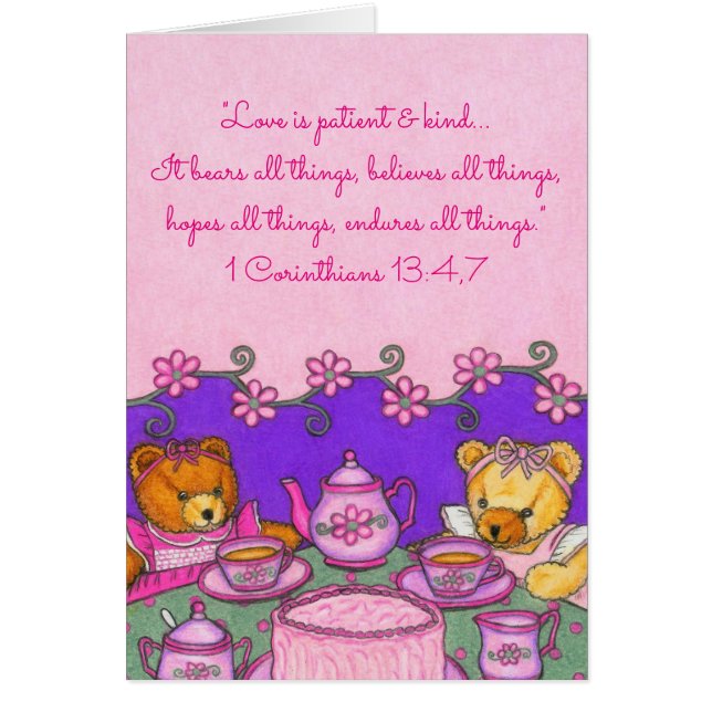 Cartão O amor é paciente & Kind~Bears todo o (Frente)